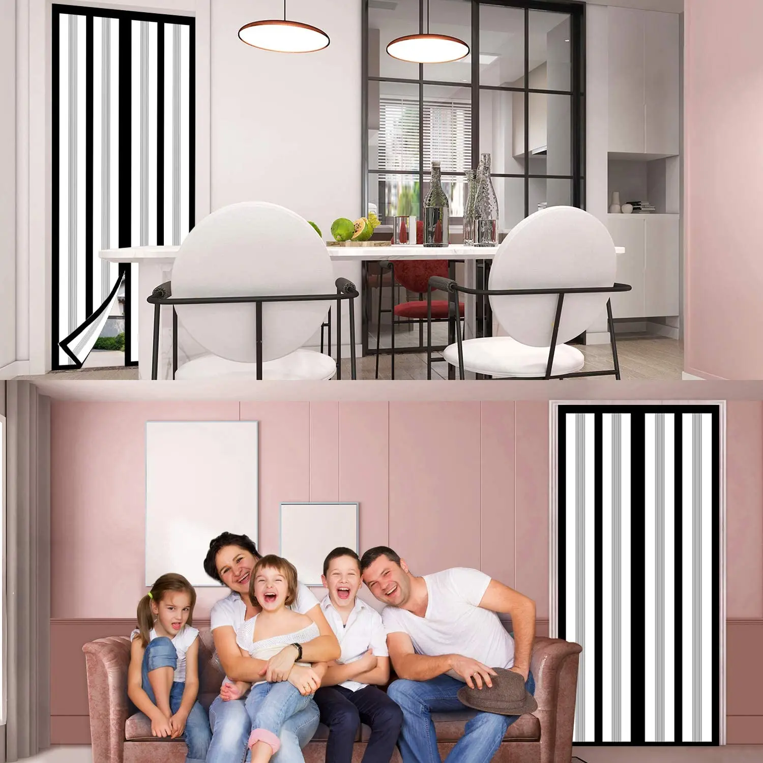 Free Of Perforation Winter Door Curtain Magnetic Heat Insulation Warmth Windproof Partition Sound Insulation Door Curtain Stripe