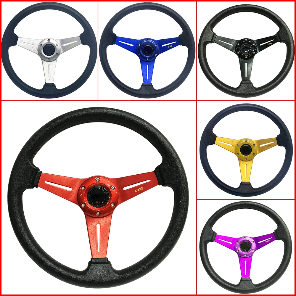 14inch 345mm Car Sport Steering Wheel PU Drift Rally Racing Steering Wheels Universal Multiple Colour Red Blue Black Yellow etc