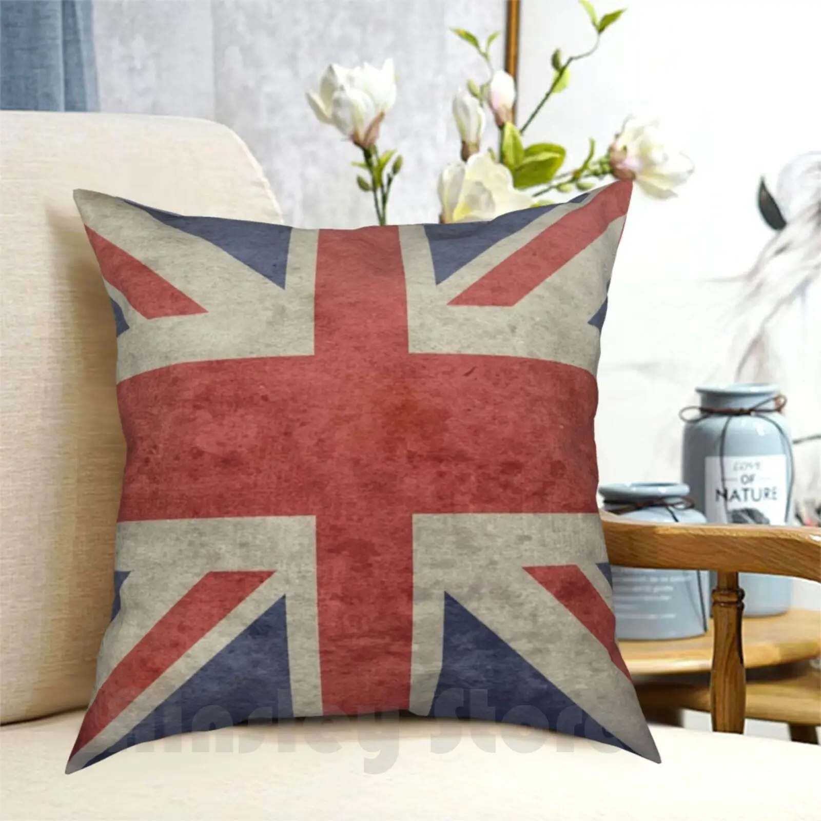 

Union Jack Throw Blanket-Warm Winter Blanket With Uk Flag Pillow Case Printed Home Soft DIY Pillow Cover Union Jack Uk Flag