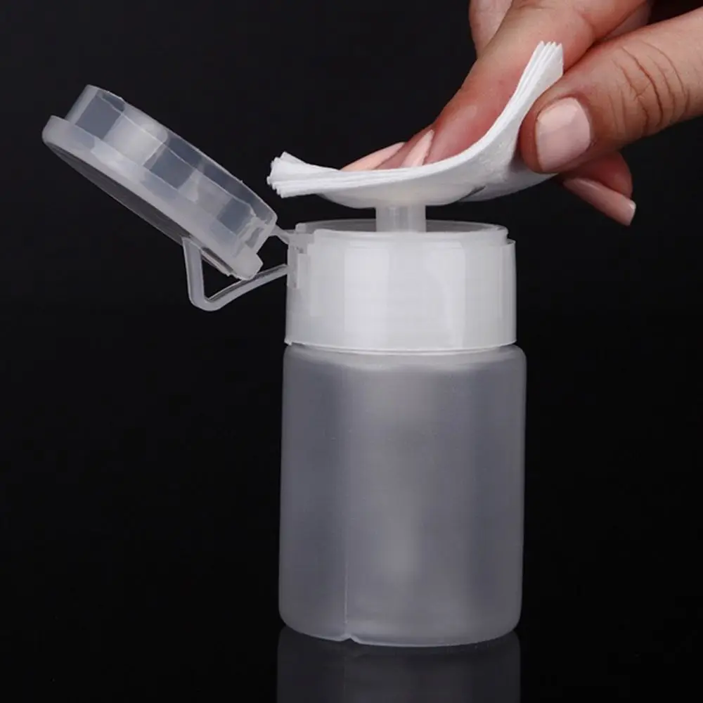 Woman Manicure UV Gel Cleaner Pump Dispenser Container Clean Acetone Empty Bottle Nail Polish Remover