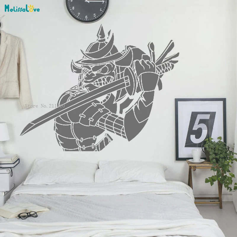 Ninja Wall Decals Samurai Warrior Home Decor Living Room Fighter Assassin Vinyl Stickers Removable Martial Arts Dream YT5758