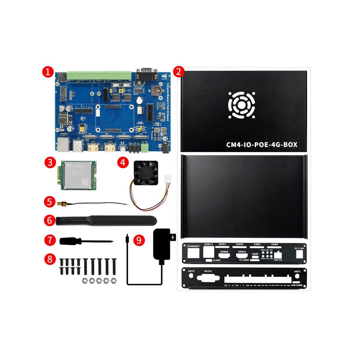 CM4 Carrier Board IoT Projects 4G LTE PoE With Case Starter Kit for RasPi RPI Raspberry Pi Compute Module 4 Lite eMMC 4GB 8GB