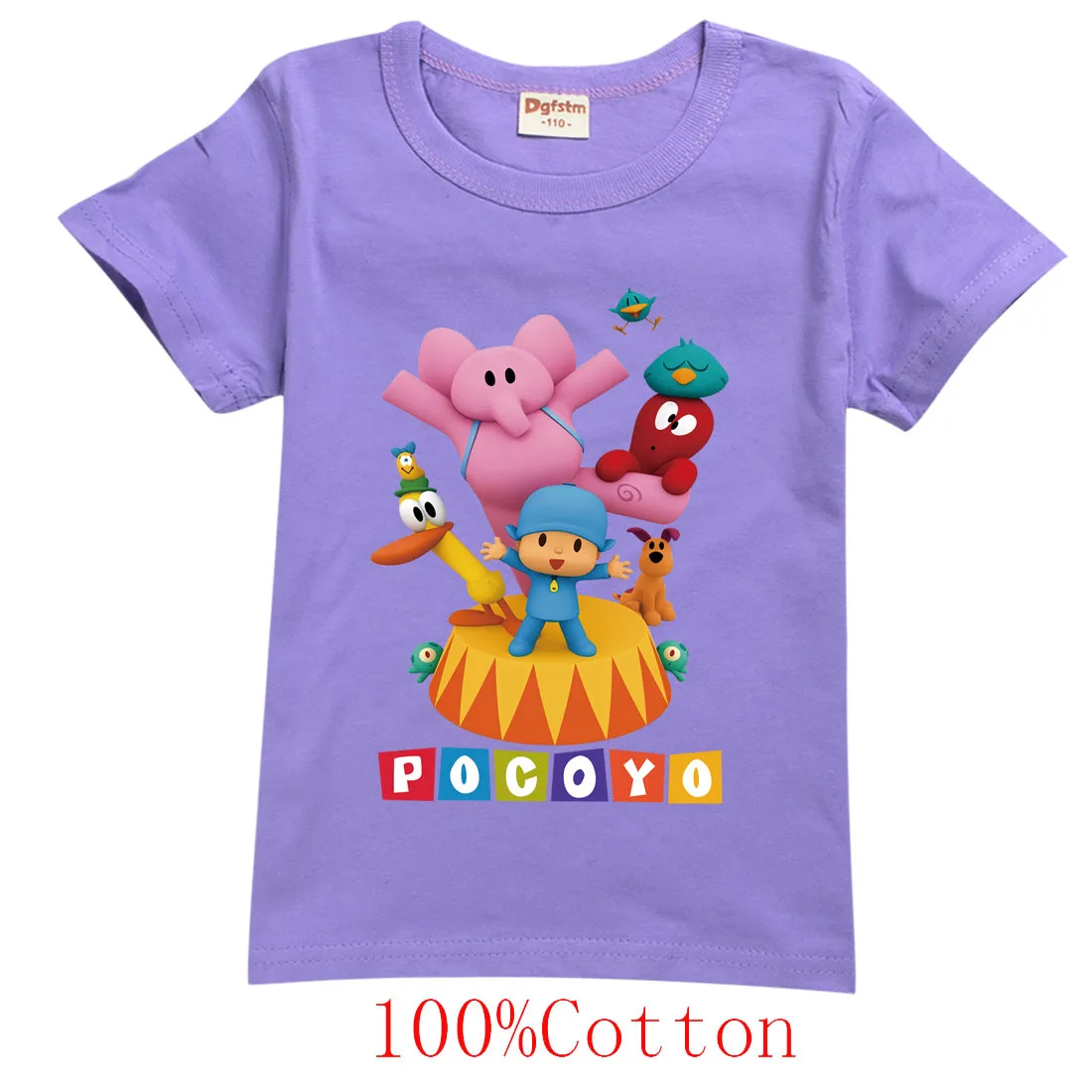 POCOYOE T Shirt Kids Summer Tops Children Funny Shirt Short Sleeve Girls Clothes Cotton Kawaii Tee Toddler Boys T-shirts 2-14Y