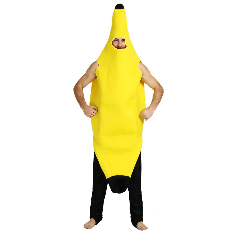 Disfraces de fiesta de Halloween para hombres adultos, mono ligero, divertido, fruta, plátano, novedad