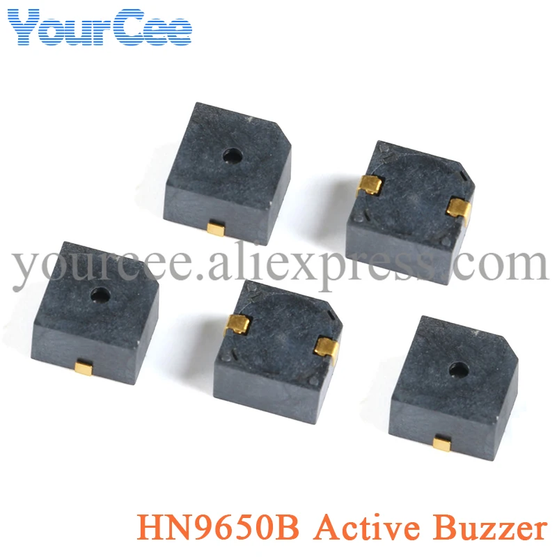 10pcs/2pcs 9650 SMD Active Buzzer HN9650B 9650 5V 9.6*9.6*5mm 9.6x9.6x5mm MLT-9650 Electromagnetic Speaker Buzzers