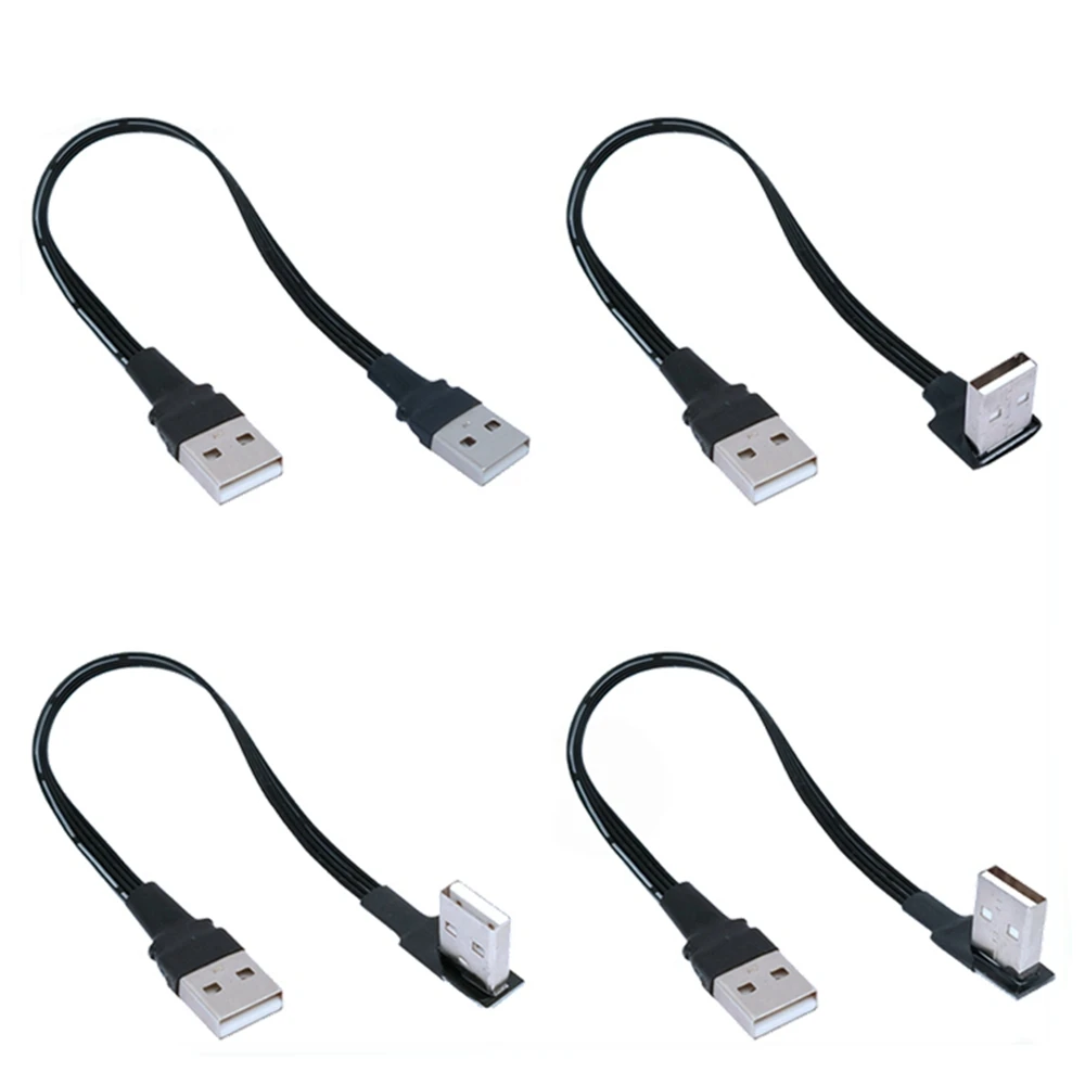 20cm USB 2.0 Right / Left /Up/Down Angle 90 Degree Extension Cable Male To Male Adapter Cord USB Cables