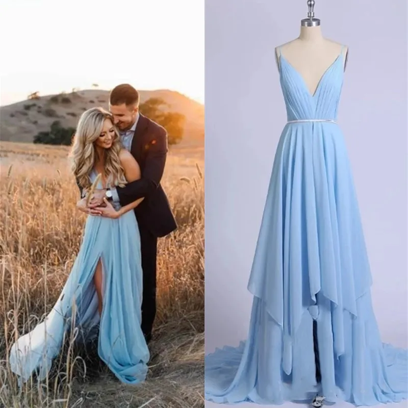 

alter Neckline Beading Sash Sheath Cutout Side Ruched Slit Prom Dress with Train Evening Dress Customized Made