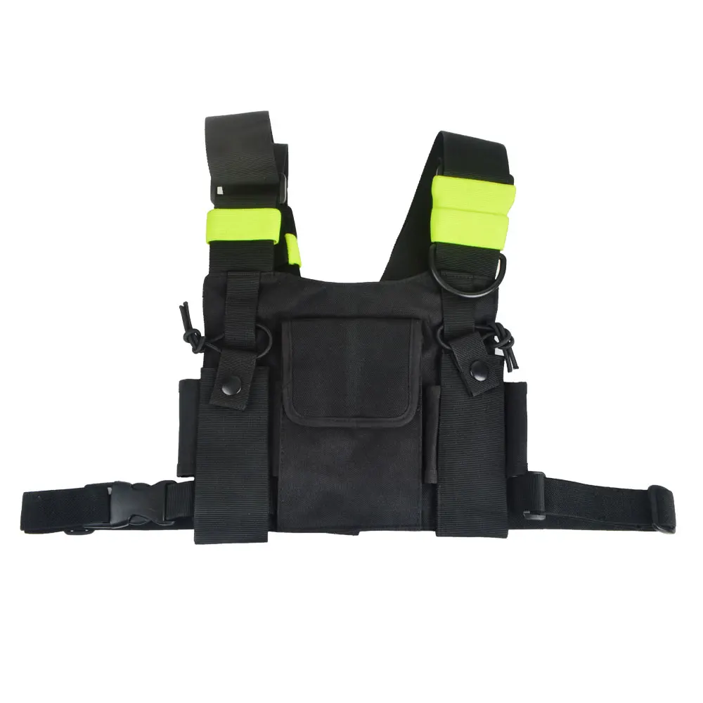 Universal Chest Pack with Adjustable Reflective Strap for Walkie Talkies