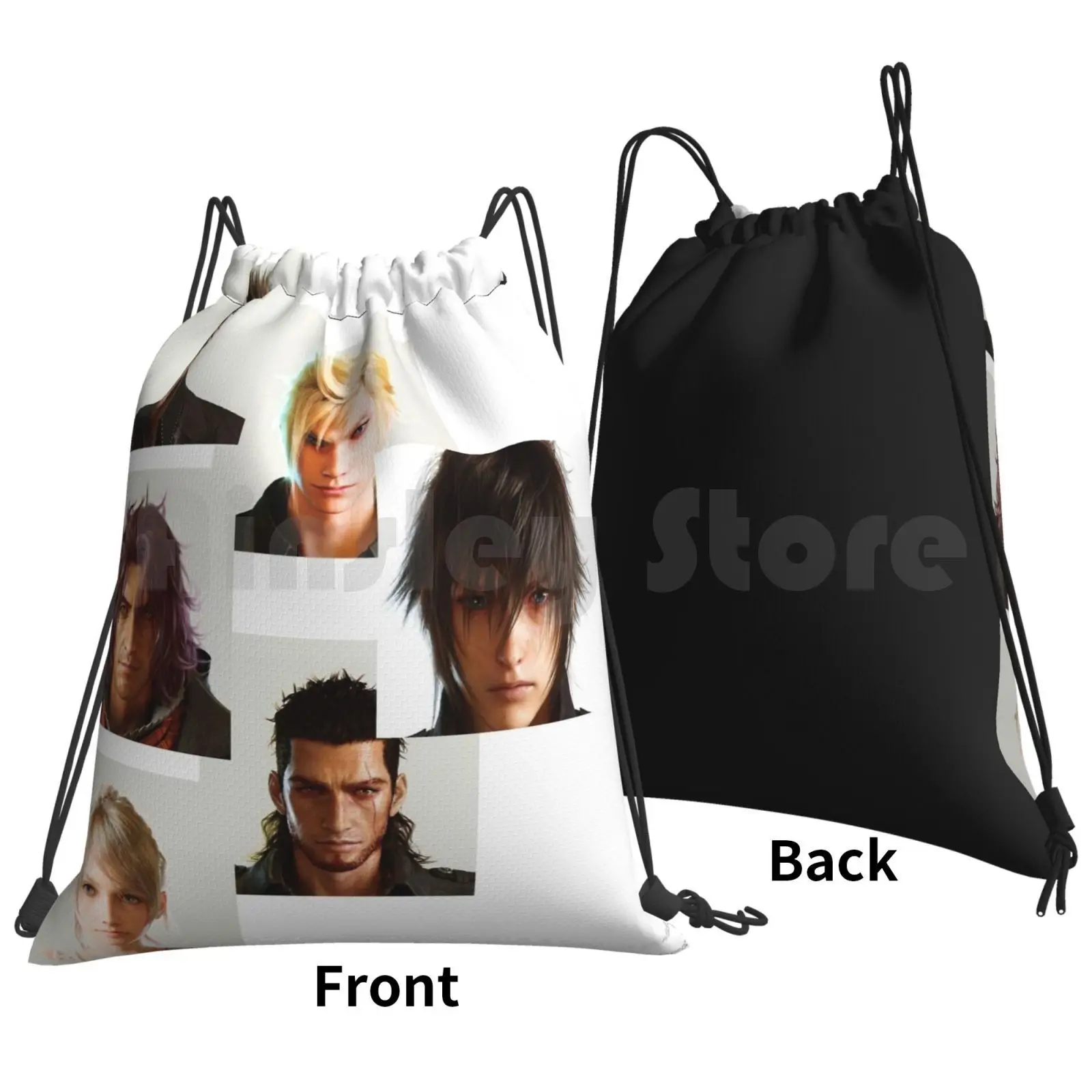 Backpack Drawstring Bags Gym Bag Waterproof Noctis Luna Prompto Gladio Ignis Ardyn