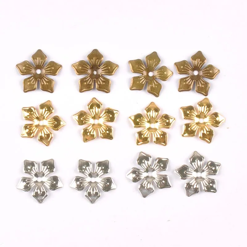 20Pcs 20Mm Goud/Zilver/Brons Bloem Connectors Filigraan Wraps Diy Sieraden Armband Bevindingen Decor Metal Craft gift Ykl0762-3