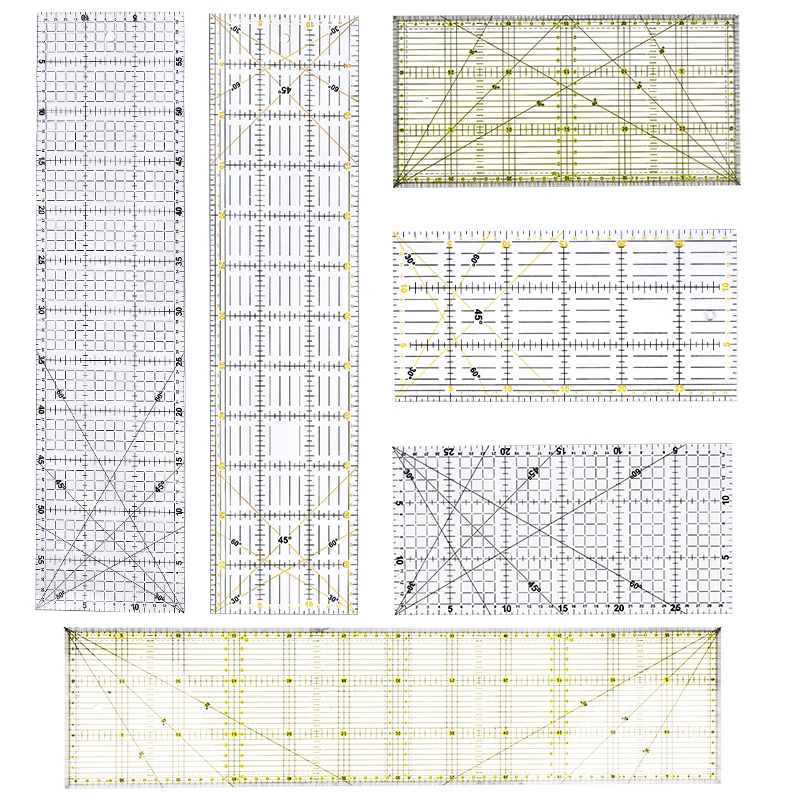 

IMZAY Acrylic Patchwork Aligned Ruler Transparent Drawing Ruler Office School Sewing Measuring Supplies Sewing Tailor Tools