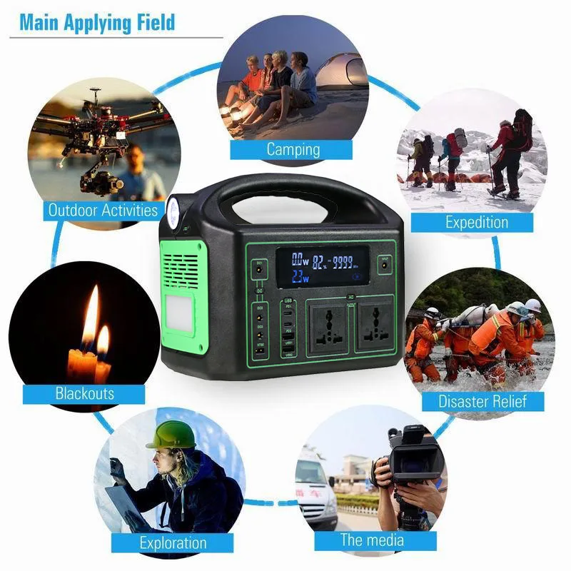 New products 2021 portable power station solar charger 100000mah AC charging 300W 220V for camping use