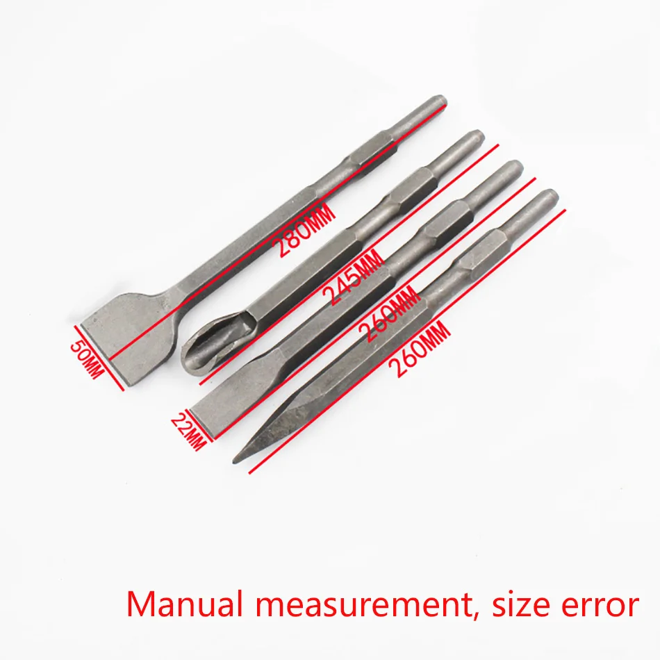 4pcs/set Hex shank Electric Hammer Drill Chisel Plus Rotary Hammer Bits Set Fit Concrete Hydropower Installation Tools