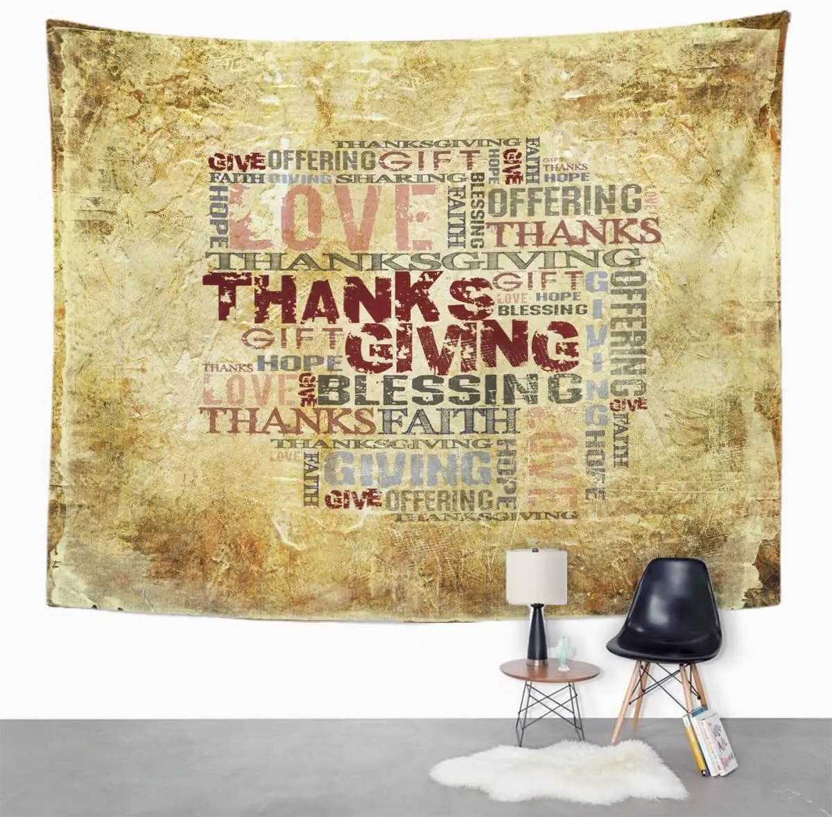 Charity Giving Thanksgiving Offering Blessing Needy Abundance Alms Biblical Tapestry Home Decor Wall Hanging for Living Room Bed