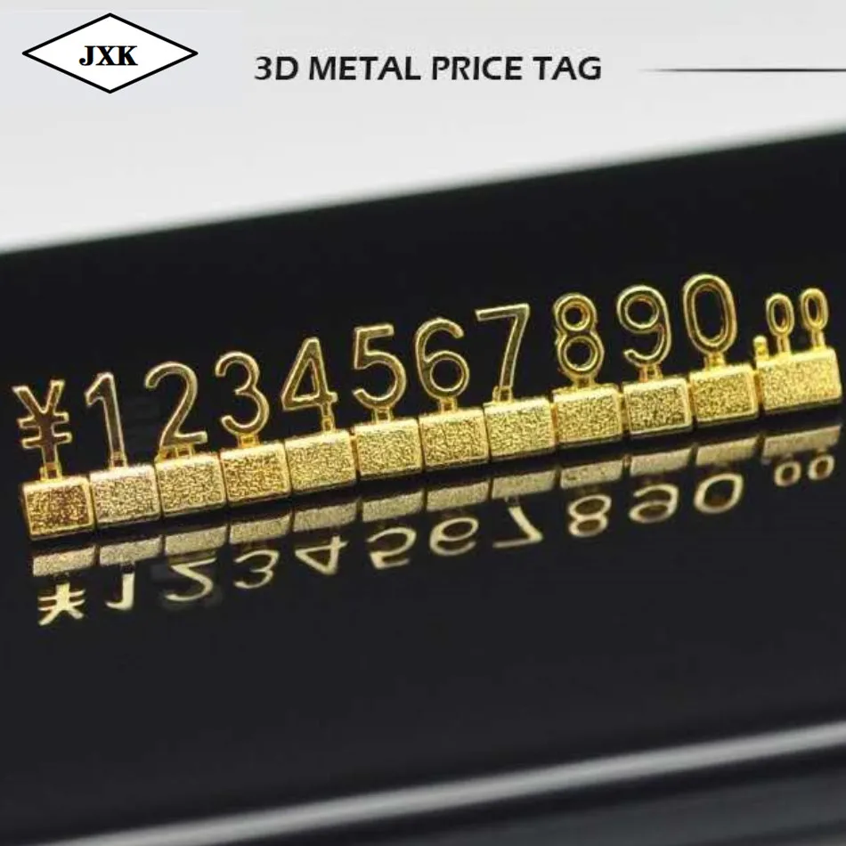 10sets 3D Metal Price Tag  Price Display The Same Digital Price Cubes Jewelry Price Label Watch iphone  Tag Price in Euro Dollar