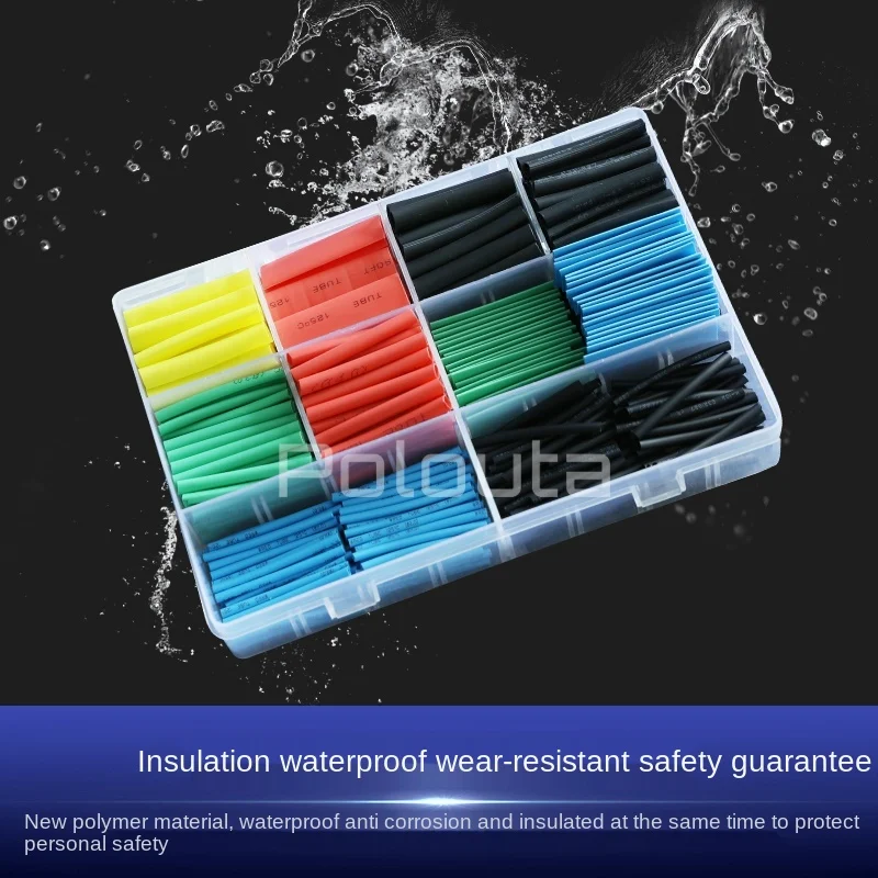 60pcs 2:1 Polyolefin Heat Shrink Tubing Cable Tube Sleeving Kit Wrap Wire Set 4 Colors 8 Sizes  Heat Shrink Tube Wrap Boxed