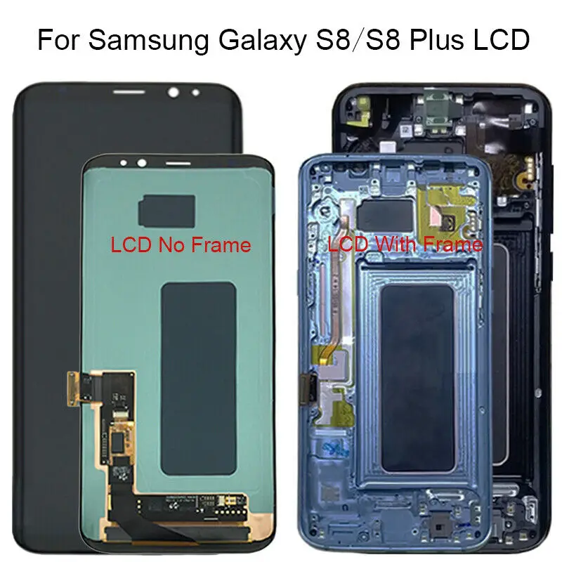 LCD Display Touch Screen with Frame for Samsung S8, The Burn-Shadow Display, S8 Plus, G950, G950F, G955, G955F