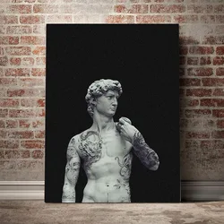 The David of Michelangelo Art Abstract Tattoos Canvas Painting Wall Pictures Posters and Prints Bedroom Home Decor