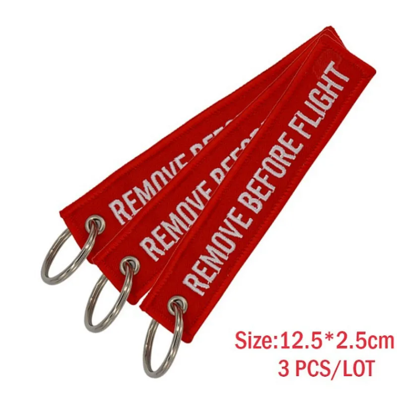 3PCS Novelty Keychain Launch Key Chain Keychains for Motorcycles and Cars Key Tag New Embroidery Key Fobs