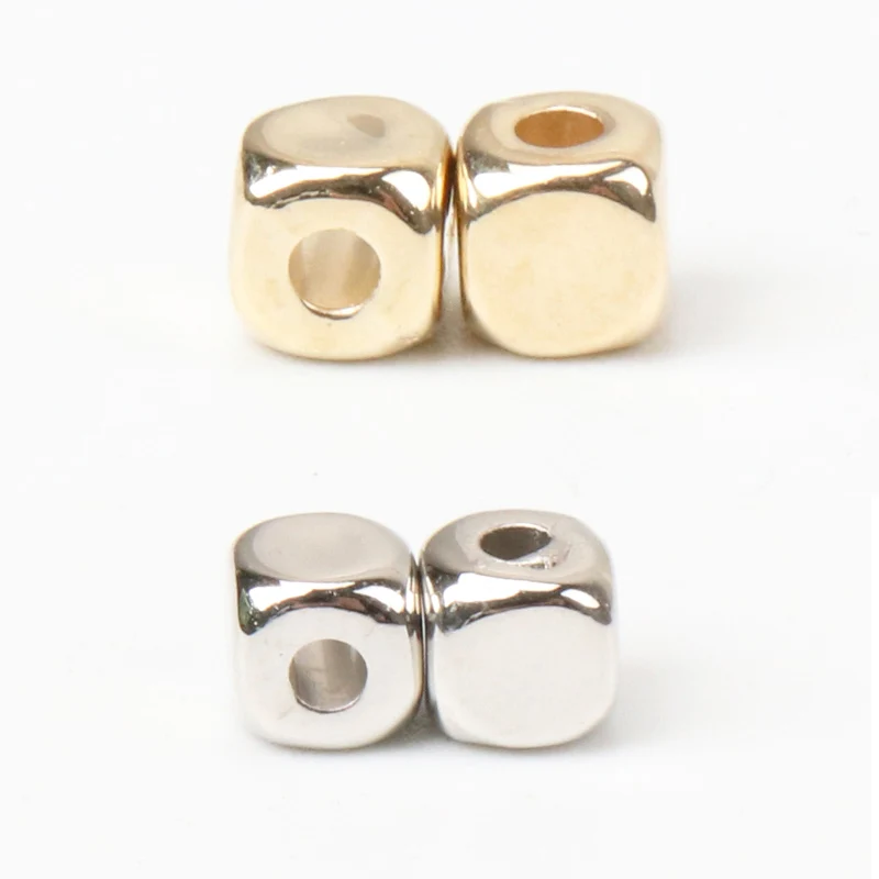 3mm 4mm 500pcs Gold Plating  CCB Acrylic Cube Spacer Beads For jewelry Making DIY YKL0030