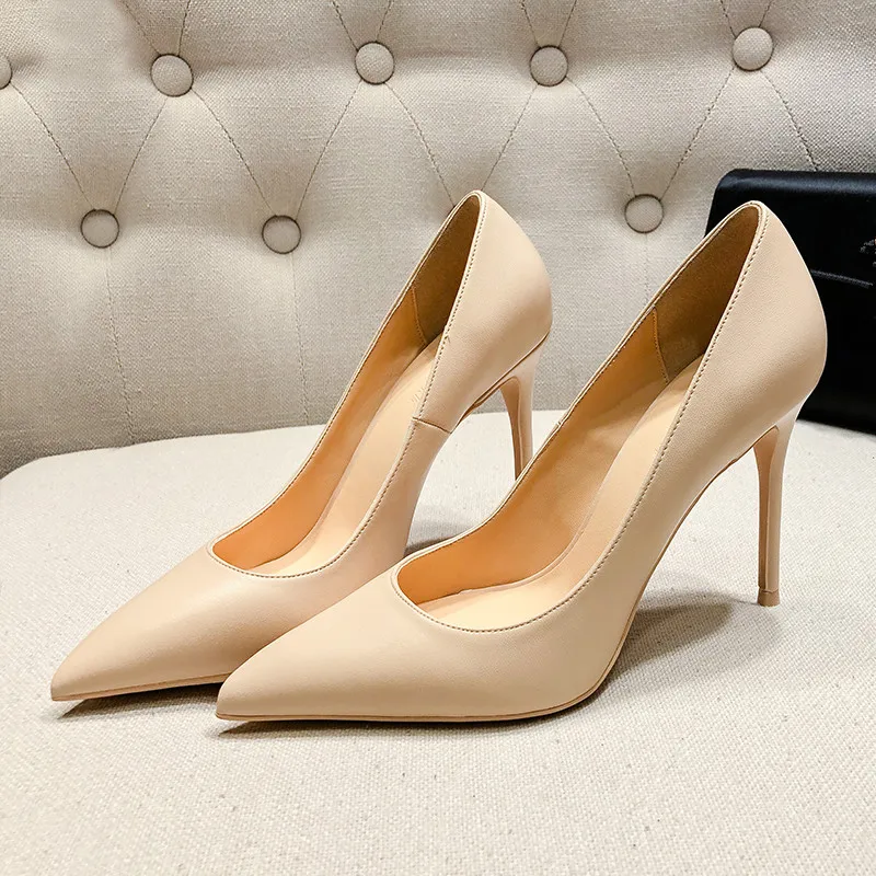 New Spring Party Wedding donna tacco alto vera pelle punta a punta maturo Office Lady scarpe eleganti donna pompe Big Size A003