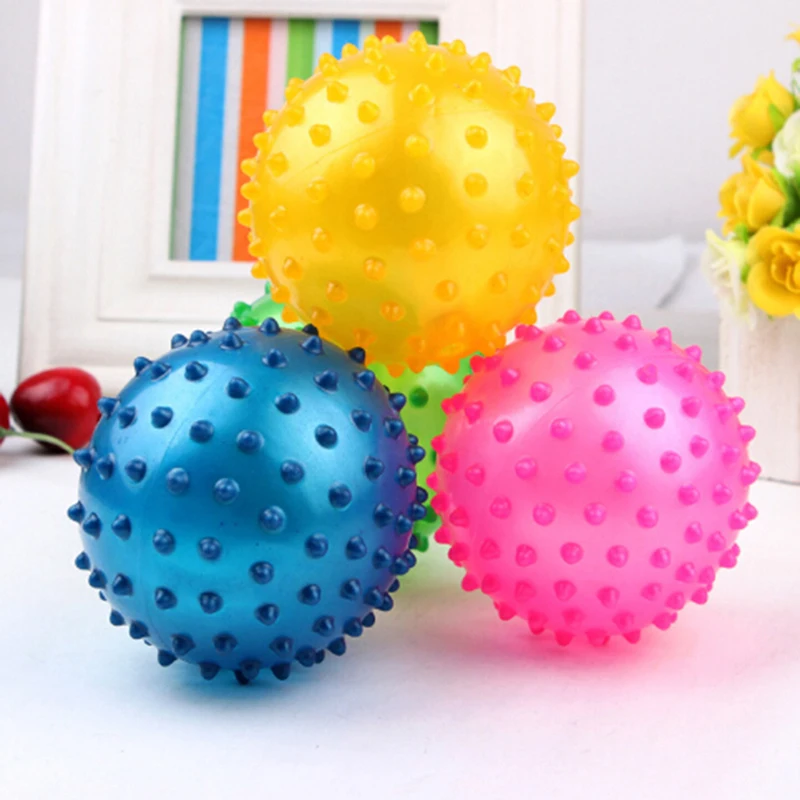 16/18/22cm Baby Soft Squeeze Bouncing Fidget Development Sensory Educational Toy Inflatable Rubber Ball for Children Infant Gift