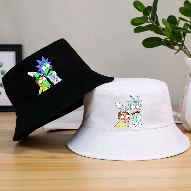 UNISEX Japanese Anime Hat Women Men Panama Bucket Cap The Design Flat Visor Harajuku Fisherman Hats