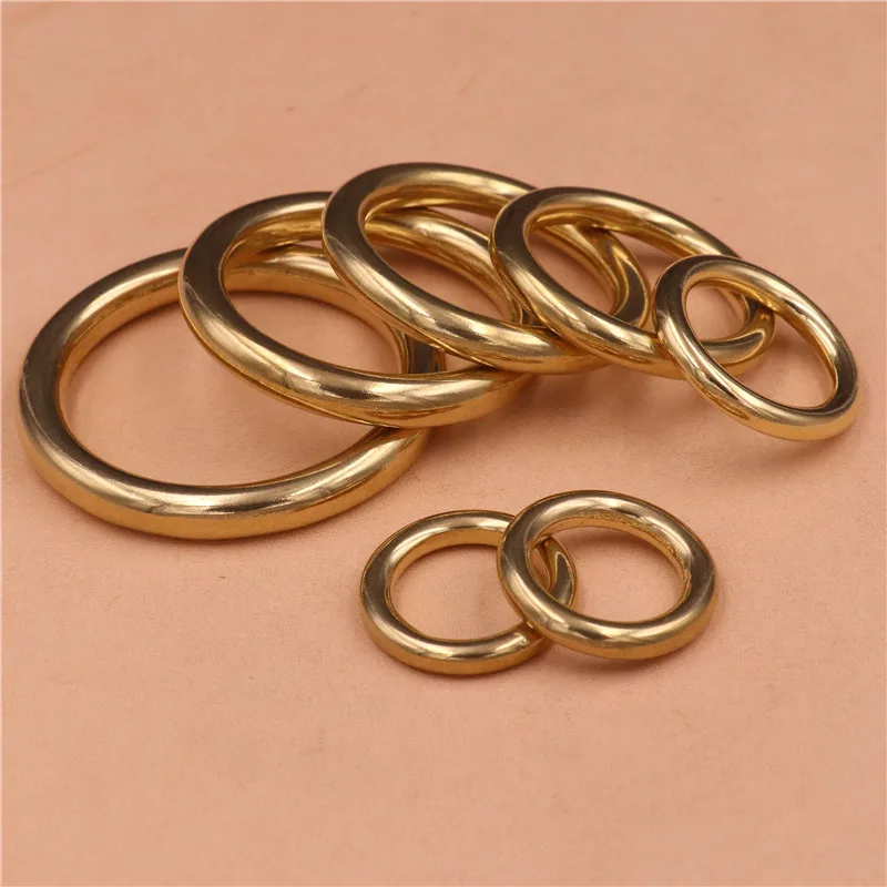 

Кованое и бесшовное твердое желтое латунное круглое уплотнительное кольцо для сумок, чемоданов, фурнитуры, аксессуаров