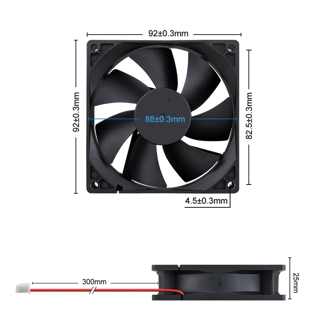 Gdstime 90mm 5V 12V 24V 2PIN 3PIN USB Brushless DC Cooling Fan 92mmx92mmx25mm PC Case Exhaust Radiator Cooler Fan 9225 9cm