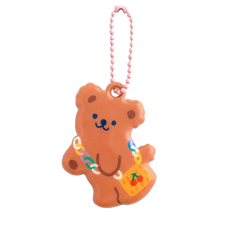 Ins Cartoon Bear Tulips Key Chain AirPods Earphone Shell Pendant Cute Bag Notebook Creative Decorative Pendant Key Management