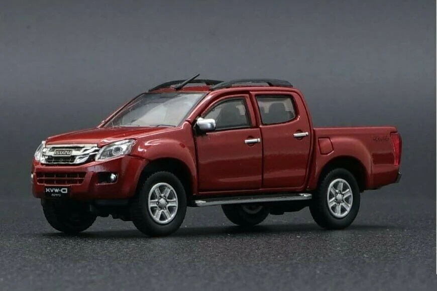 New BM Creations JUNIOR 1/64 Scale inIsuzuu 2016 D-MAX Pickup truck Orange Red Mini size Diecast Alloy Car For Collection Gift