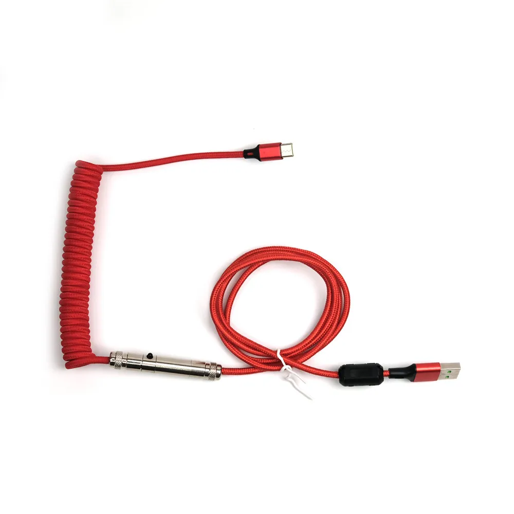 USB Metropolis Coiled Cable Aviator Connector Mechables Type c Coiling Keyboard Cable For Mechanical Keyboard