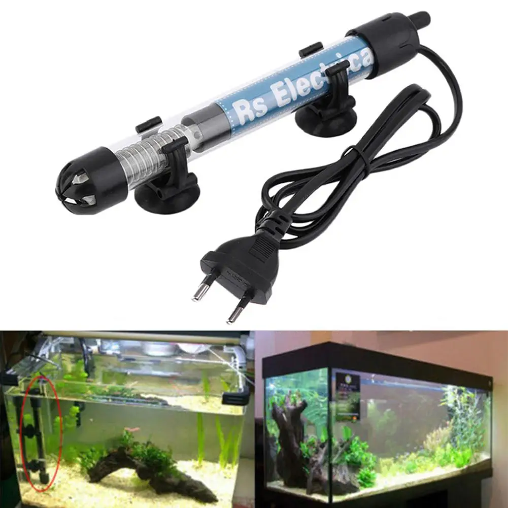 Stainless Steel Aquarium Heater Rod Thermostat Submersible Fish Tank Heater Constant Temperature Heating Rod Heat Water EU Plug