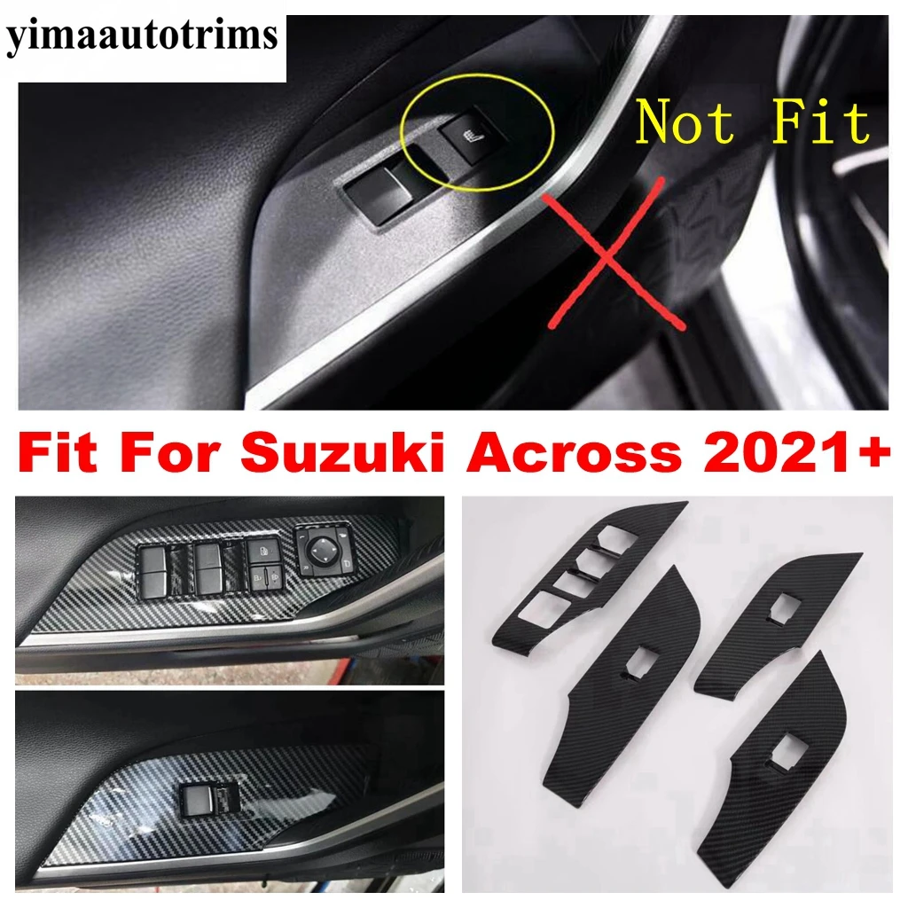 

Car Styling Window Lift Button Switch Panel Cover Trim Decoration Carbon Fiber Look Accessories Fit For Suzuki Across 2021