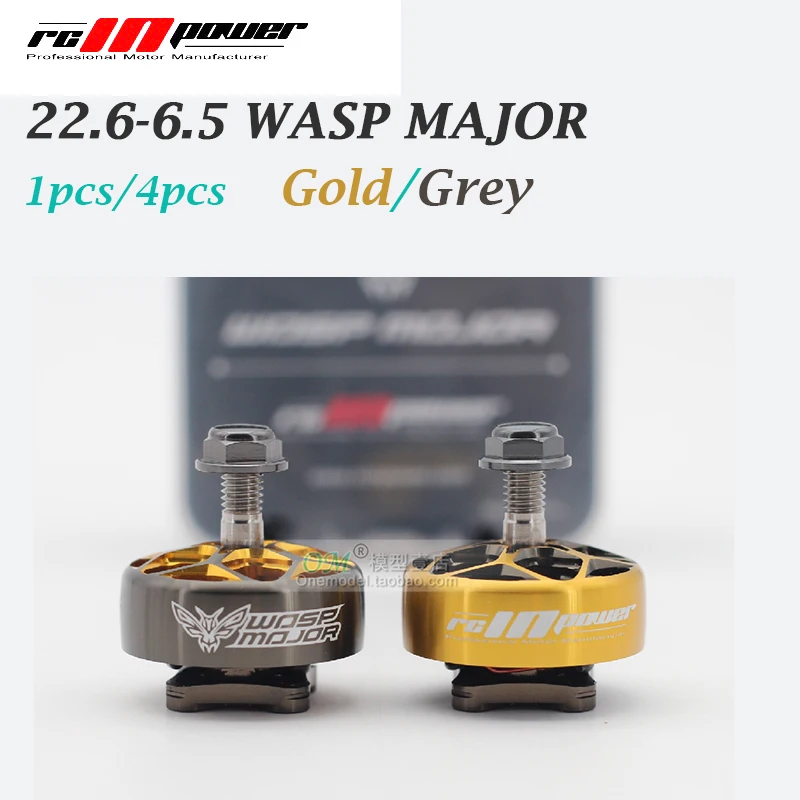 1/4pcs RCINPOWER WASP MAJOR 1860KV 2420KV 6S Brushless Motor 22.6mm Doameter 6.5mm 22.6-6.5 Length for RC FPV Racing Drones