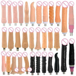 Accesorios para máquina sexual 3XLR, consolador grande de 3 puntas, Color negro/Carne, pene grande y flexible, 28 tipos