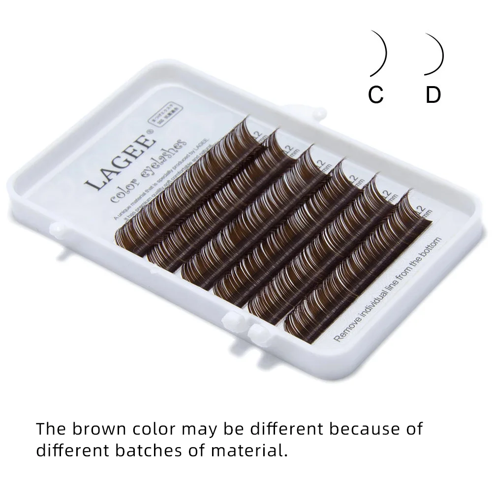 LAGEE Eyelash Extension Purple Blue Brown Color Lashes Individual Premium Mink Soft Volume Colorful Eyelashes for Nagaraku Line