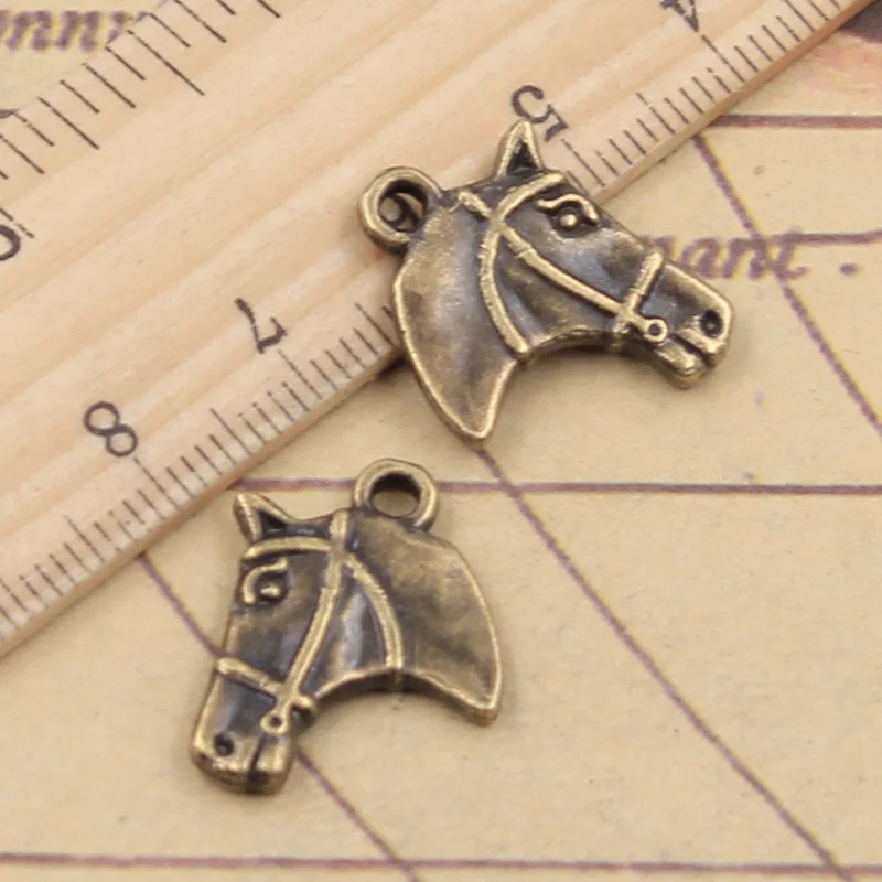 15pcs Charms Horse Steed Head 20x16mm Tibetan Bronze Silver Color Pendants Crafts Making Findings Handmade Antique DIY Jewelry