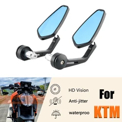 Espelhos laterais de visão traseira da motocicleta CNC, guidão End Mirror, Bar End Mirrors para KTM Duke 790, Rc390, 890, 1290, 690duke390