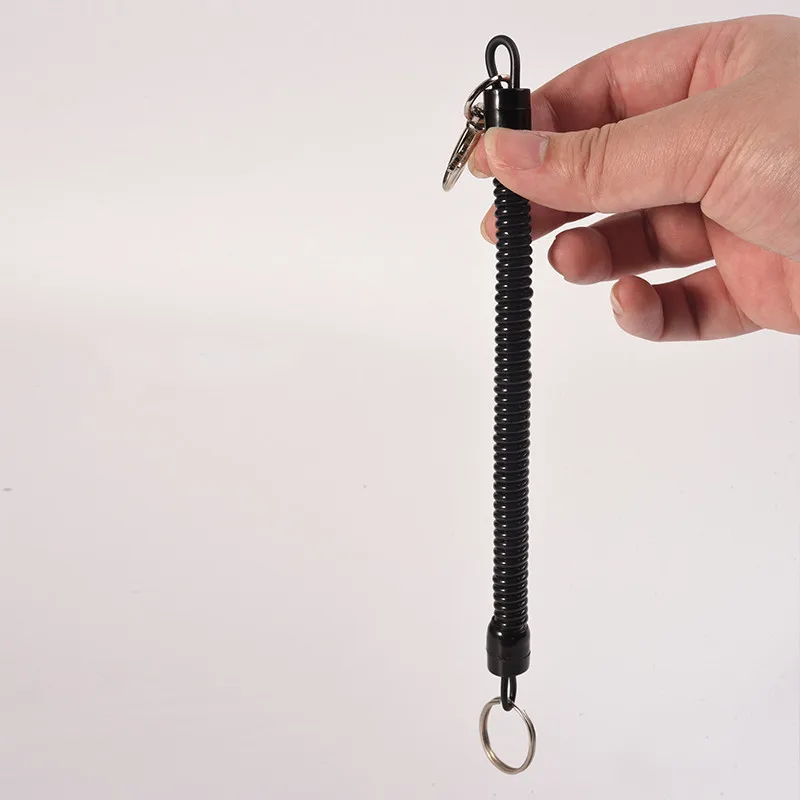 23-90cm Long Plastic Retractable Spring Coil Spiral Stretch Keychain Key Ring For Men Key Holder Keyring  Mobile Phone Anti-Lost