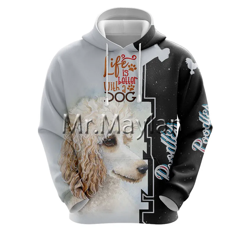 

Cute Pets Dog Poodle 3D Print Jacket Men/women Harajuku Hoodie Unisex Casual Camo Streetwear Sweatshirt Pullover sudadera hombre