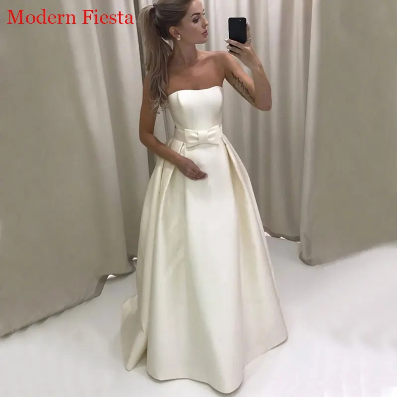 

Elegant Satin Mermaid Wedding Dress Strapless Vestido De Novia Bride To Be Robe De Mariée suknia ślubna MF0185