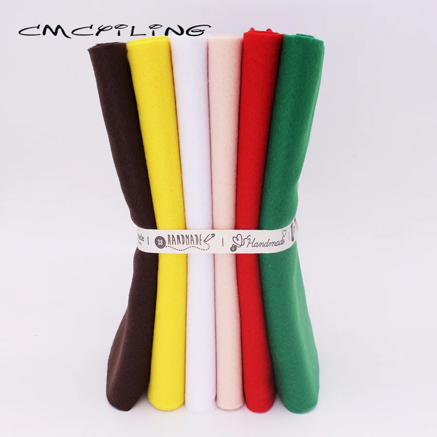 

CMCYILING Patchwork Soft Felt Fabric For Needlework DIY Sewing Christmas Crafts Dolls Polyester Cloth 25cmx28cm 6Pcs/Lot