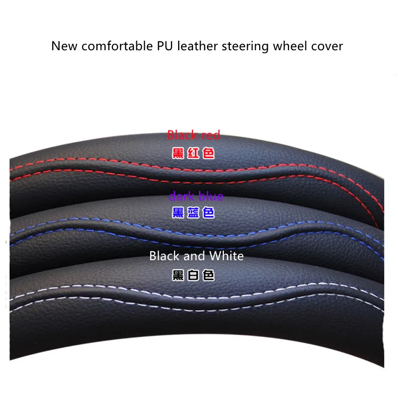 New style leather comfortable non-slip all-season universal steering wheel cover for Volkswagen Golf 4 5 6 7 Tiguan Passat b5 B6