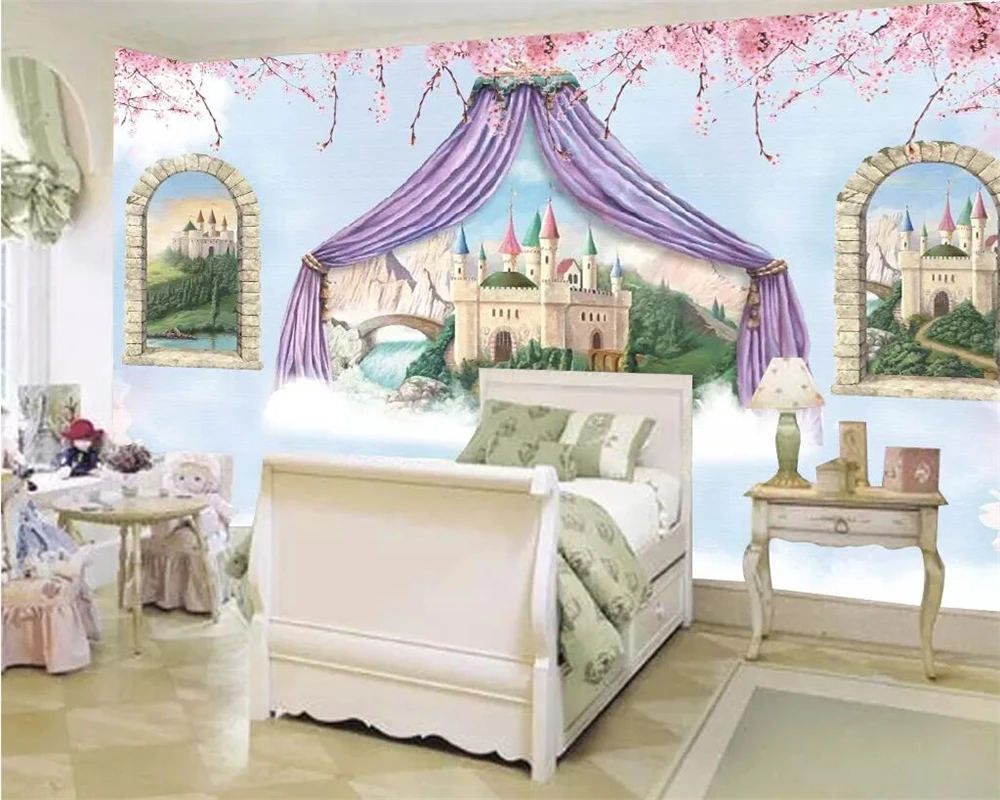 WELLYU3D Custom wallpaper fantasy castle children's room mural background wall kindergarten playground background 3D wallpaper