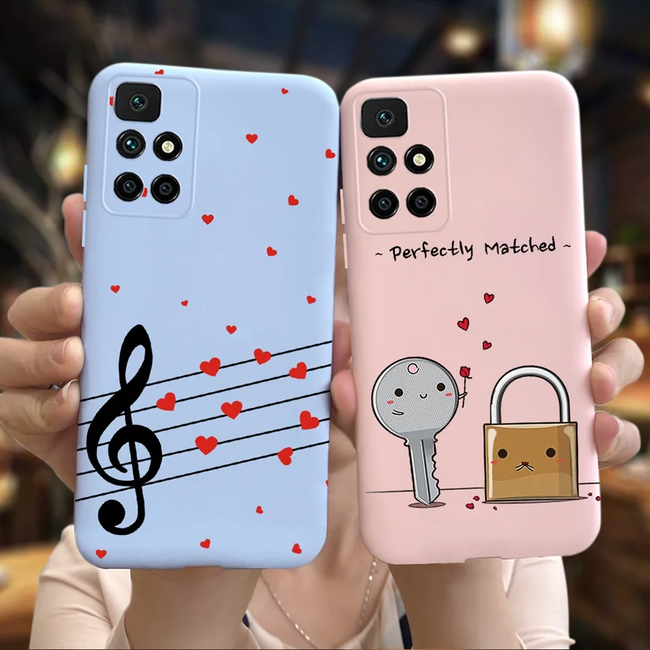 For Fundas Xiaomi Redmi 10 Case Cute Love Heart Candy Painted Soft Cover For Xiomi Redmi 10 Prime 2021 Bumper Redmi10 6.5