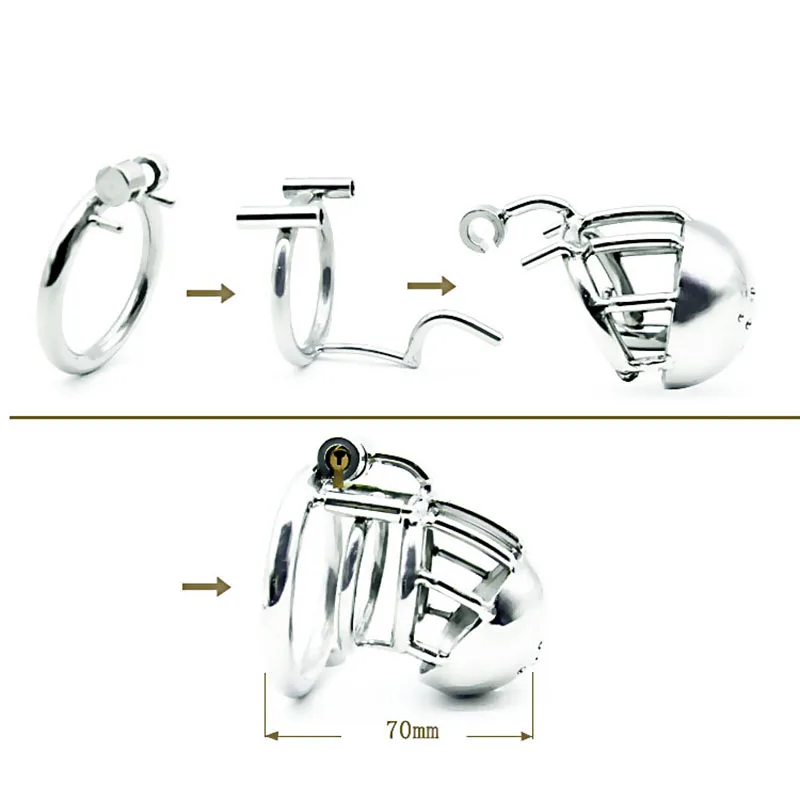 BLACKOUT New Arrival 316 Stainless Steel Male PA Chastity Device Penis Ring Cock Cage Adult Sex Toys Kidding Zone \