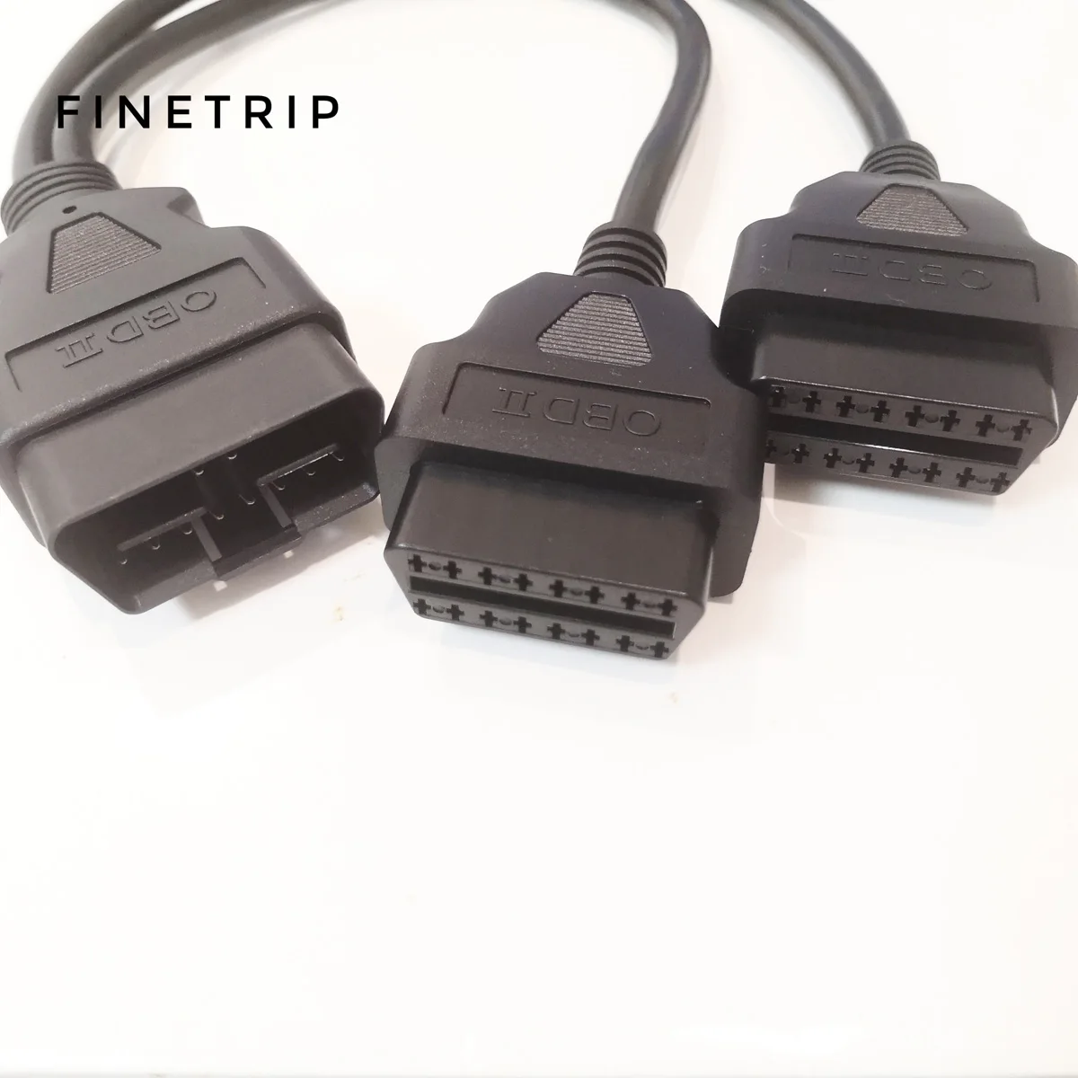 15% Off 30CM OBD2 16 Pin Cable Extension Splitter Male to Dual Female Y OBD 16Pin Cable 1-2 OBD Connector adapter