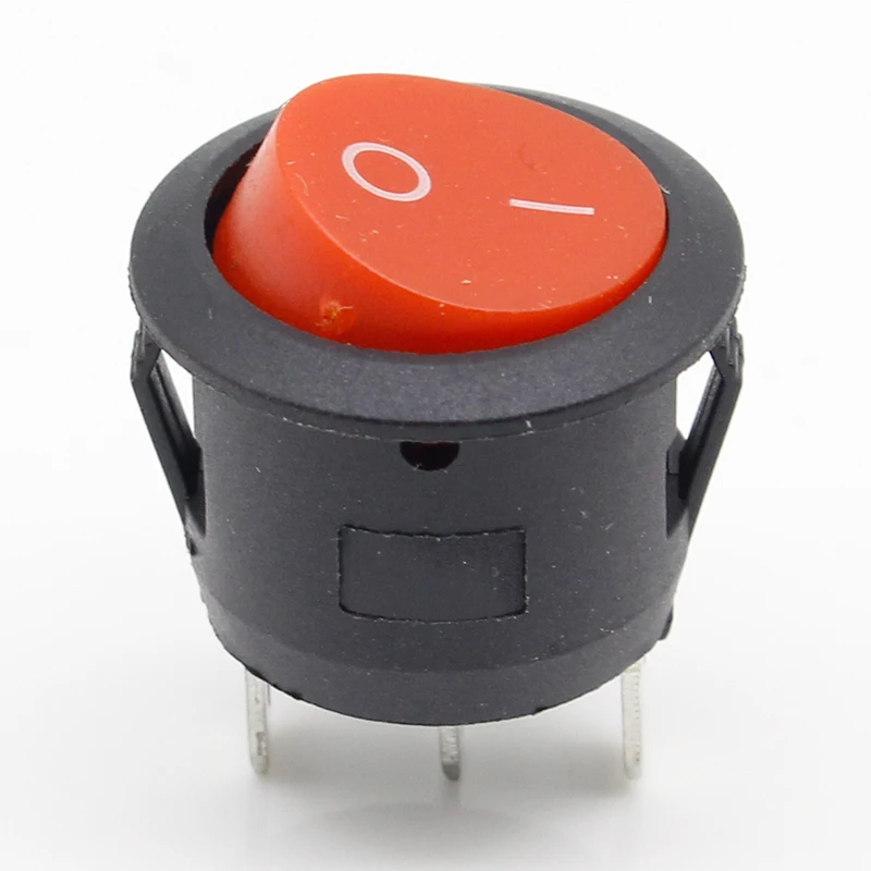 10Pcs 20mm Diameter Small Round Boat Rocker Switches Black Mini Round Black White Red 3 Pin ON-OFF Rocker Switch
