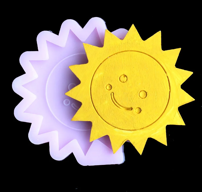 Cartoon sun silicone mold DIY Candle Fragrance epoxy resin mold decoration handicraft mold